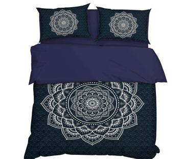 3D Black Background White Pattern 11166 Bed Pillowcases Quilt