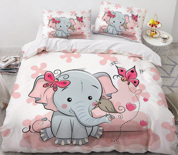 3D Cartoons Elephant Flower 55115 Bed Pillowcases Quilt