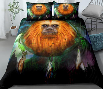 3D Long Hair Monkey Dreamcatcher 1126 Bed Pillowcases Quilt