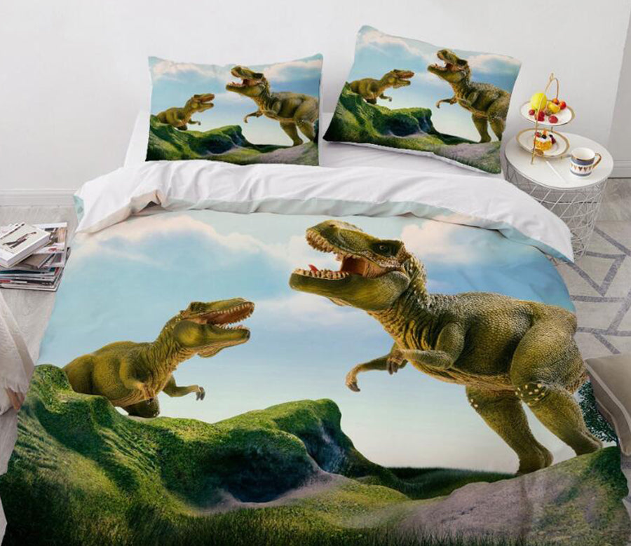 3D Tyrannosaurus Mountain 7746 Bed Pillowcases Quilt