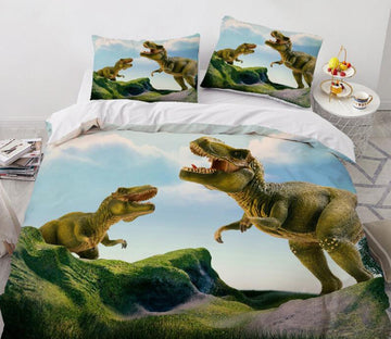 3D Tyrannosaurus Mountain 7746 Bed Pillowcases Quilt