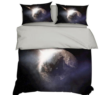 3D Black Gray Moon 11117 Bed Pillowcases Quilt