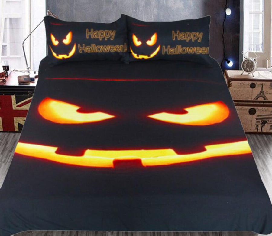 3D Pumpkin Party 1200 Bed Pillowcases Quilt