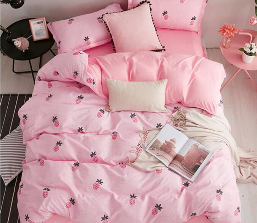 3D Powder Small Strawberry 8181 Bed Pillowcases Quilt