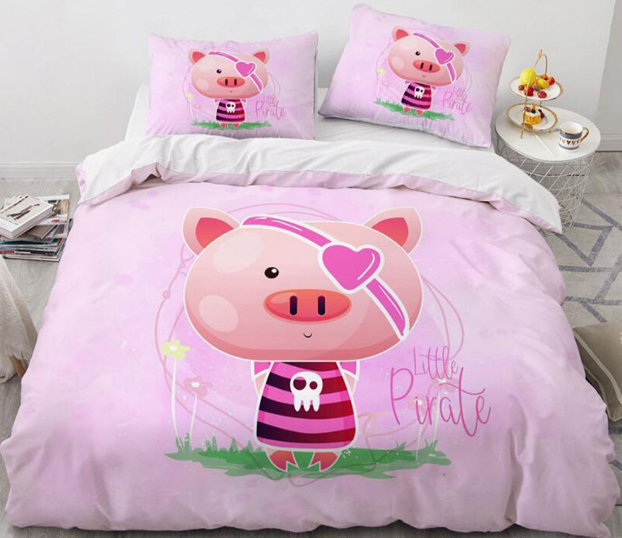 3D Cartoons Pig 55164 Bed Pillowcases Quilt