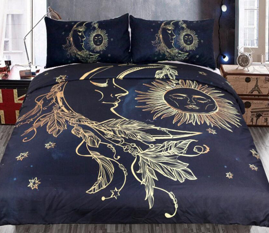 3D Moon Sun 1170 Bed Pillowcases Quilt