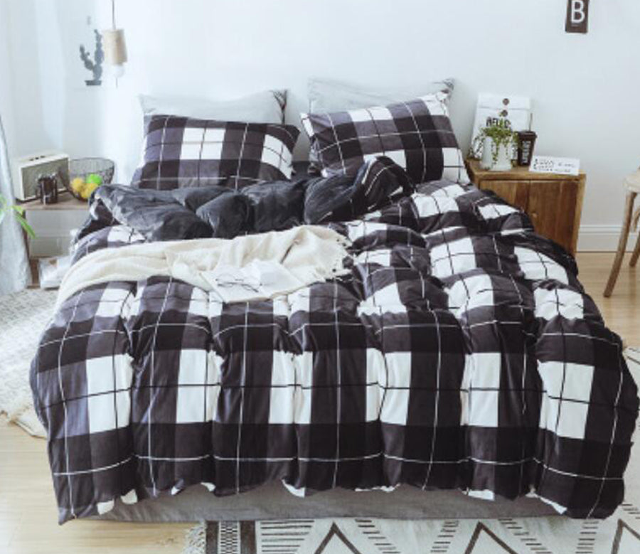 3D Black And White Lattice 66189 Bed Pillowcases Quilt