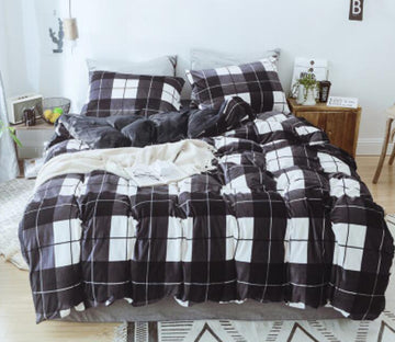 3D Black And White Lattice 66189 Bed Pillowcases Quilt