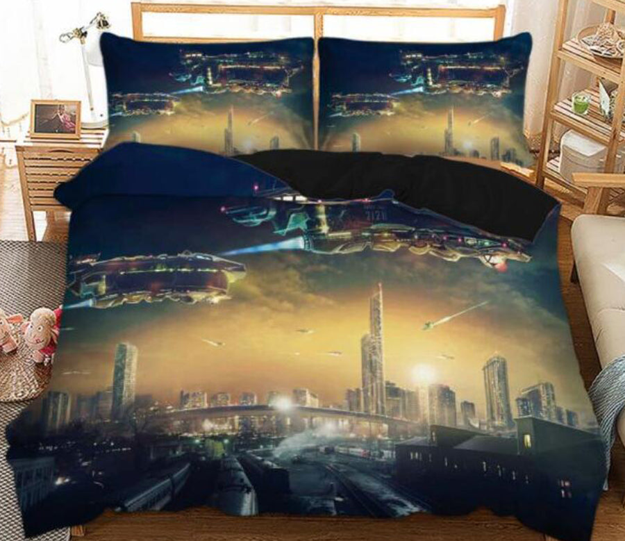 3D City 6623 Bed Pillowcases Quilt