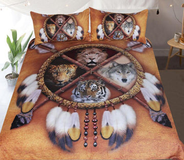 3D Tiger Lion Wolf 1036 Bed Pillowcases Quilt