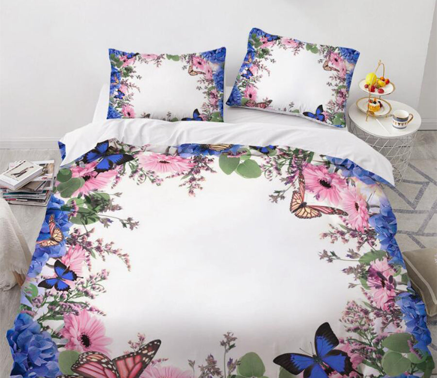 3D Wreath butterfly 9169 Bed Pillowcases Quilt