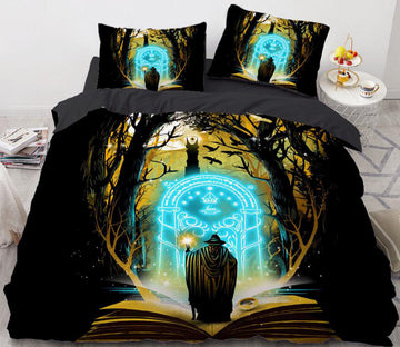 3D Forest Witch 8883 Bed Pillowcases Quilt