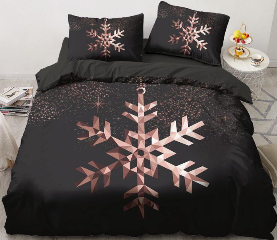 3D Snowflake 55106 Bed Pillowcases Quilt
