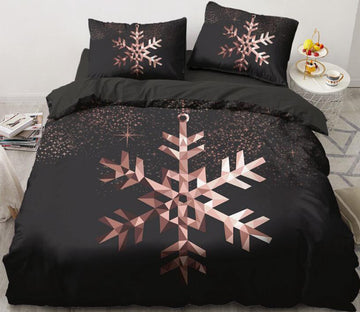 3D Snowflake 55106 Bed Pillowcases Quilt