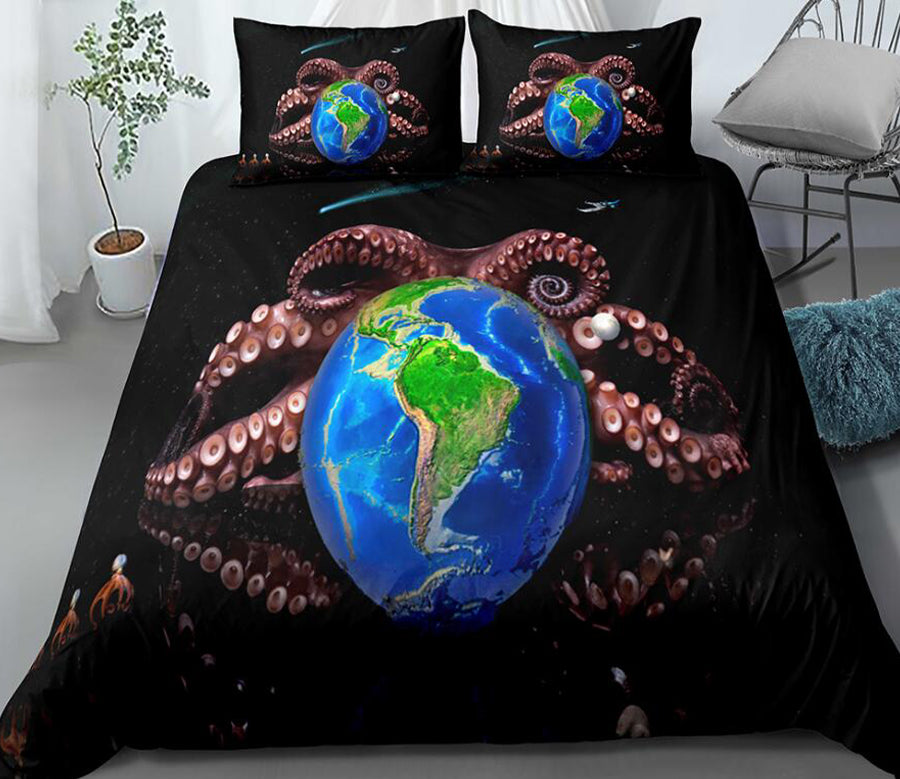 3D Earth Octopus Tentacles 1147 Bed Pillowcases Quilt
