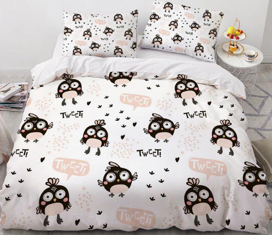 3D Cartoon Bird 55200 Bed Pillowcases Quilt