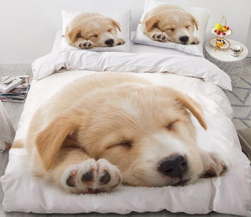 3D Yellow Puppy 7789 Bed Pillowcases Quilt