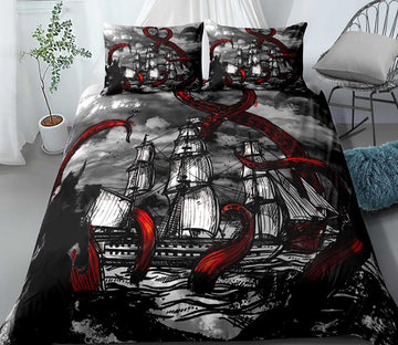3D Sailboat Octopus Tentacles 1130 Bed Pillowcases Quilt
