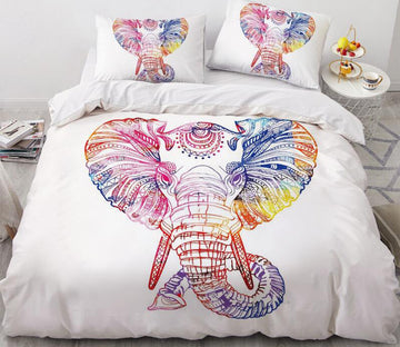 3D Color Elephant Head 88142 Bed Pillowcases Quilt