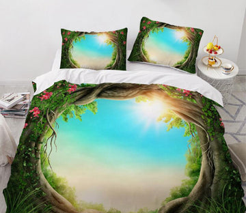 3D Tree Circle 8003 Bed Pillowcases Quilt