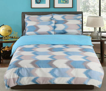 3D Gray Blue 6621 Bed Pillowcases Quilt