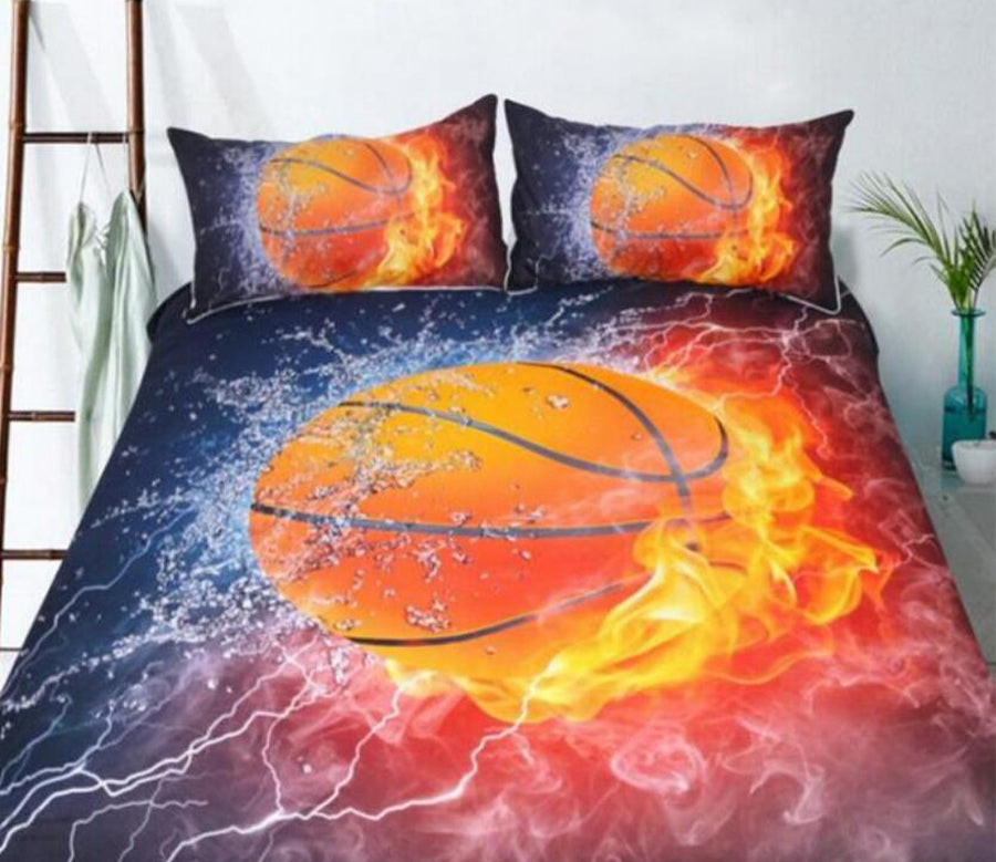 3D Fire And Water Basketball 1194 Bed Pillowcases Quilt