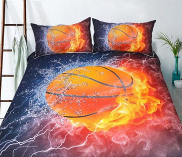 3D Fire And Water Basketball 1194 Bed Pillowcases Quilt