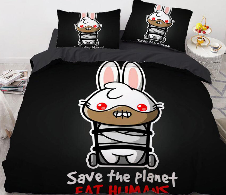 3D Cartoons Rabbit 8822 Bed Pillowcases Quilt