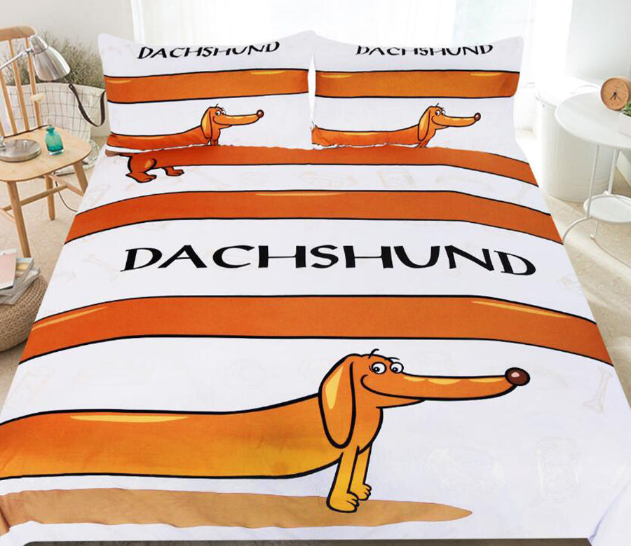 3D Extended Dachshund 1107 Bed Pillowcases Quilt