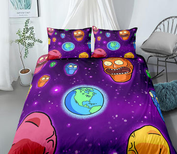 3D Starry Sky Rick Planet 9983 Bed Pillowcases Quilt