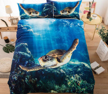 3D Sea Turtle Reef 6688 Bed Pillowcases Quilt