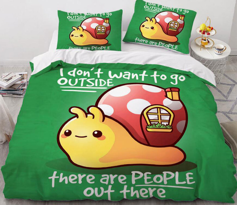 3D Mushroom Snail 8811 Bed Pillowcases Quilt
