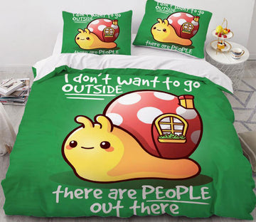 3D Mushroom Snail 8811 Bed Pillowcases Quilt