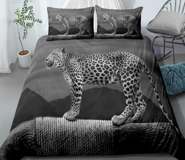 3D Leopard Mountain 0101 Bed Pillowcases Quilt