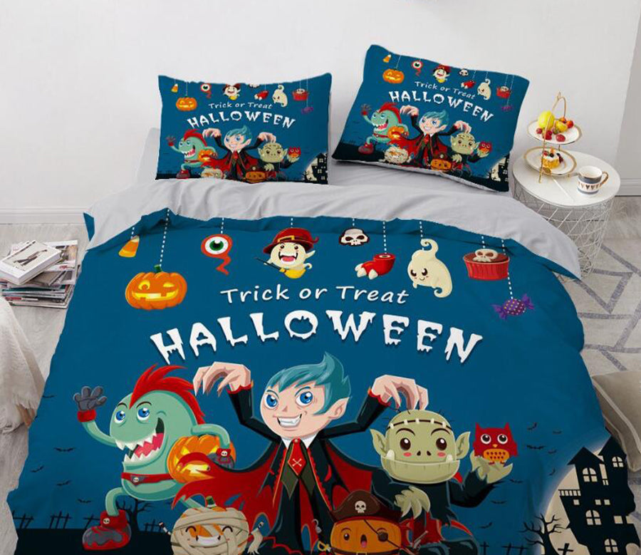 3D Cartoon Happy Halloween 8037 Bed Pillowcases Quilt