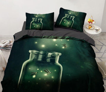 3D Glass Bottle Firefly 8007 Bed Pillowcases Quilt