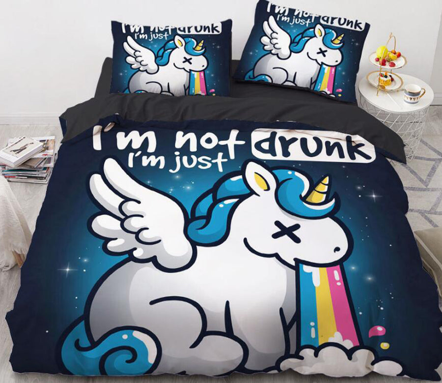 3D Cartoons Unicorn Spit Rainbow 8827 Bed Pillowcases Quilt