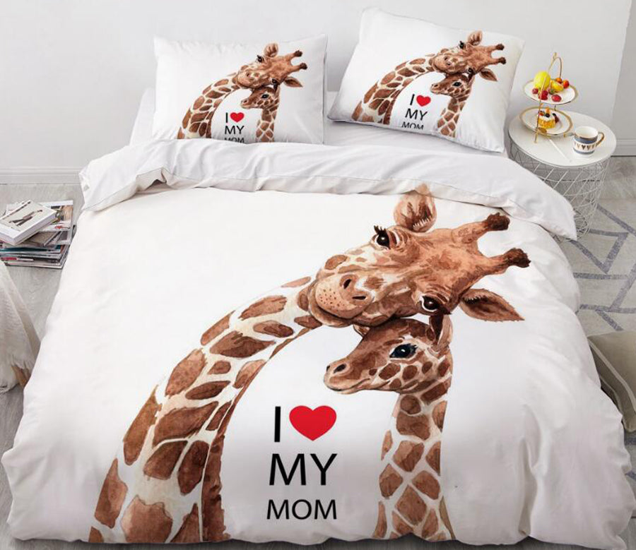 3D Giraffe 55185 Bed Pillowcases Quilt