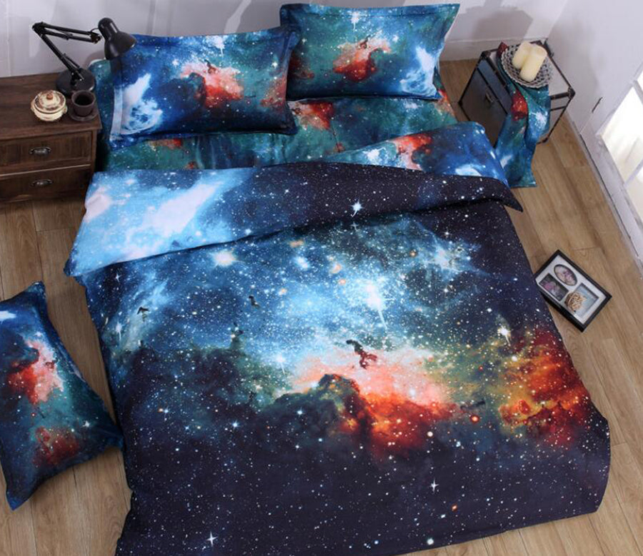 3D Space Starry Sky 66100 Bed Pillowcases Quilt