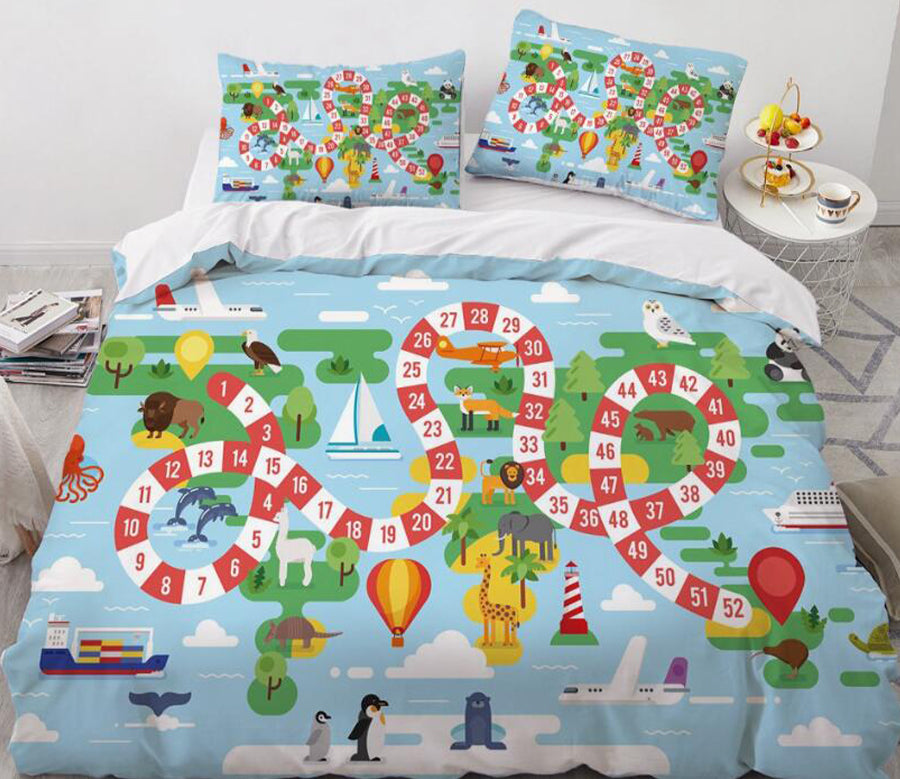 3D Zoo Map 075 Bed Pillowcases Quilt
