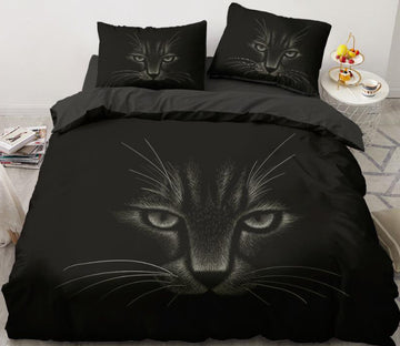 3D Black Cat 55103 Bed Pillowcases Quilt
