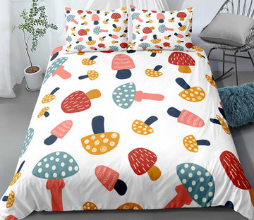 3D Colorful Mushrooms 1101 Bed Pillowcases Quilt