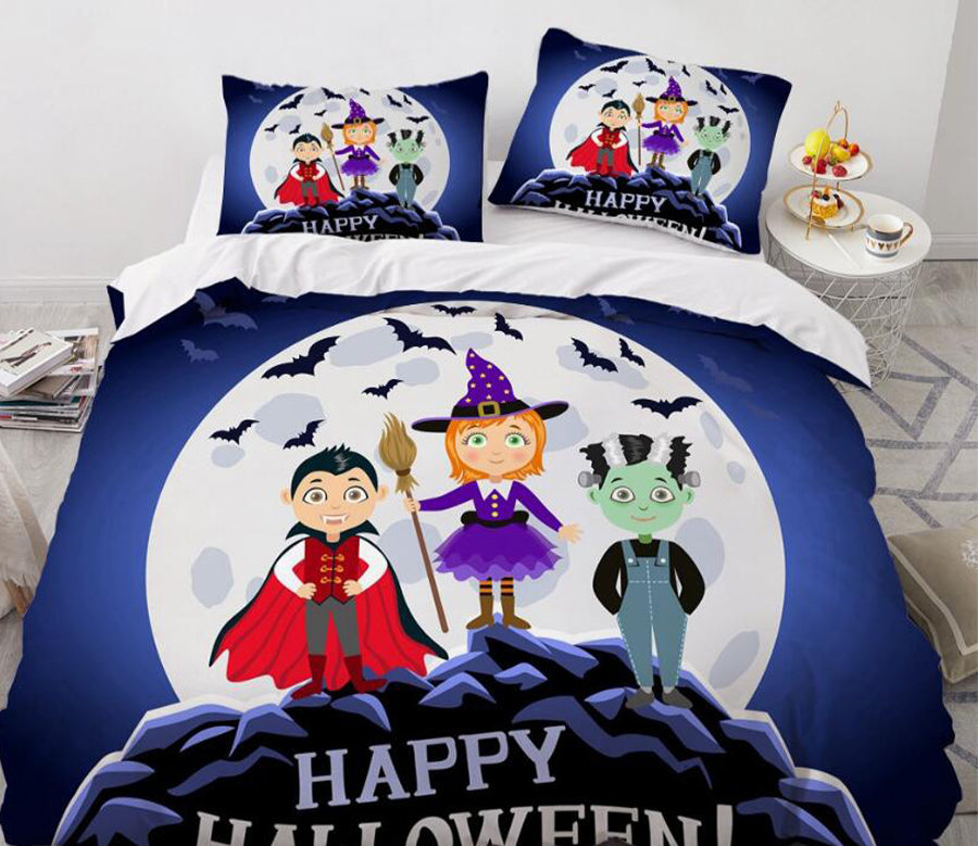 3D Moon Vampire 8036 Bed Pillowcases Quilt