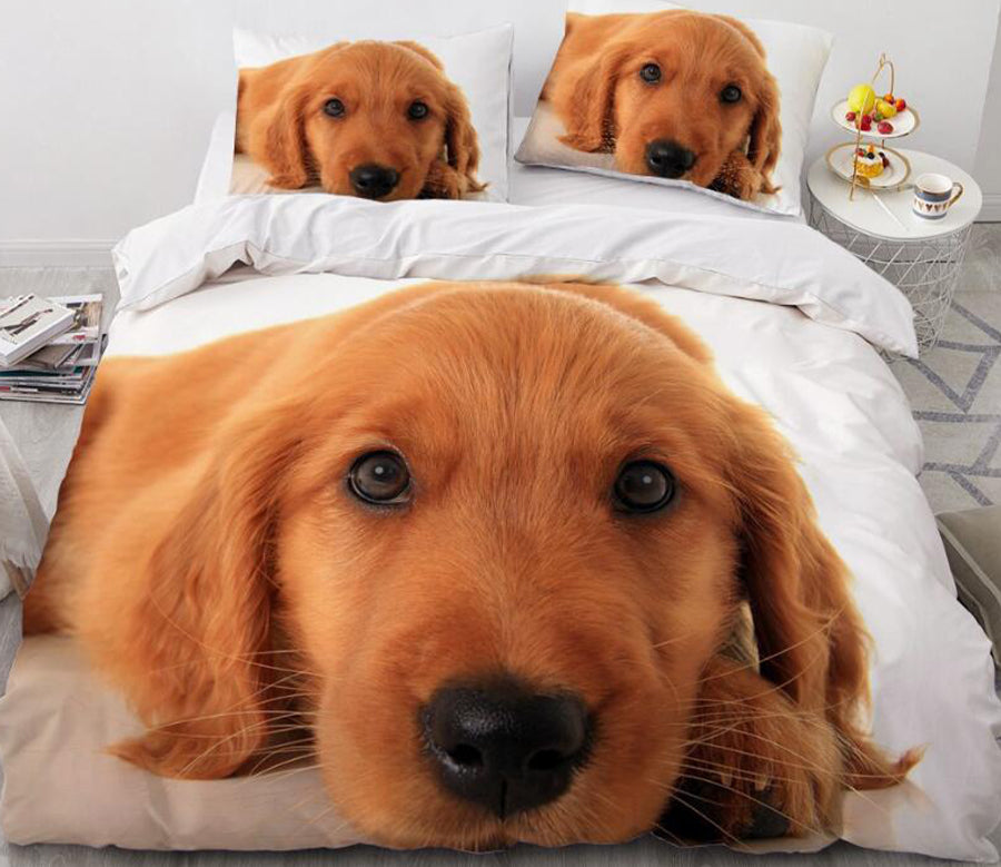 3D Puppy 9114 Bed Pillowcases Quilt