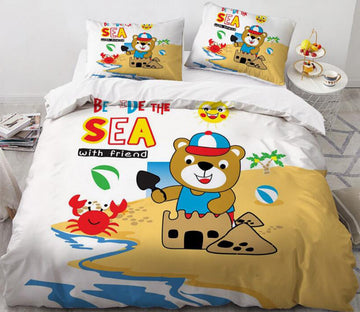 3D Cartoons Bear 55124 Bed Pillowcases Quilt