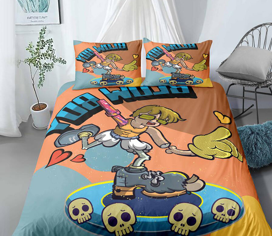 3D Boy Skateboarding 99135 Bed Pillowcases Quilt