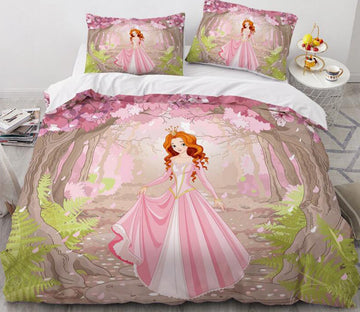 3D Cartoons Princess Forest 55151 Bed Pillowcases Quilt