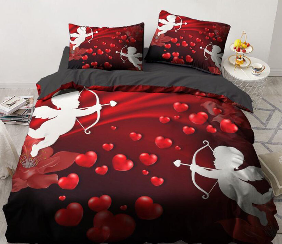 3D Love Cupid 9163 Bed Pillowcases Quilt