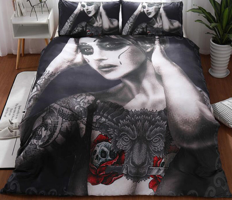 3D Beauty Tattoos 77198 Bed Pillowcases Quilt