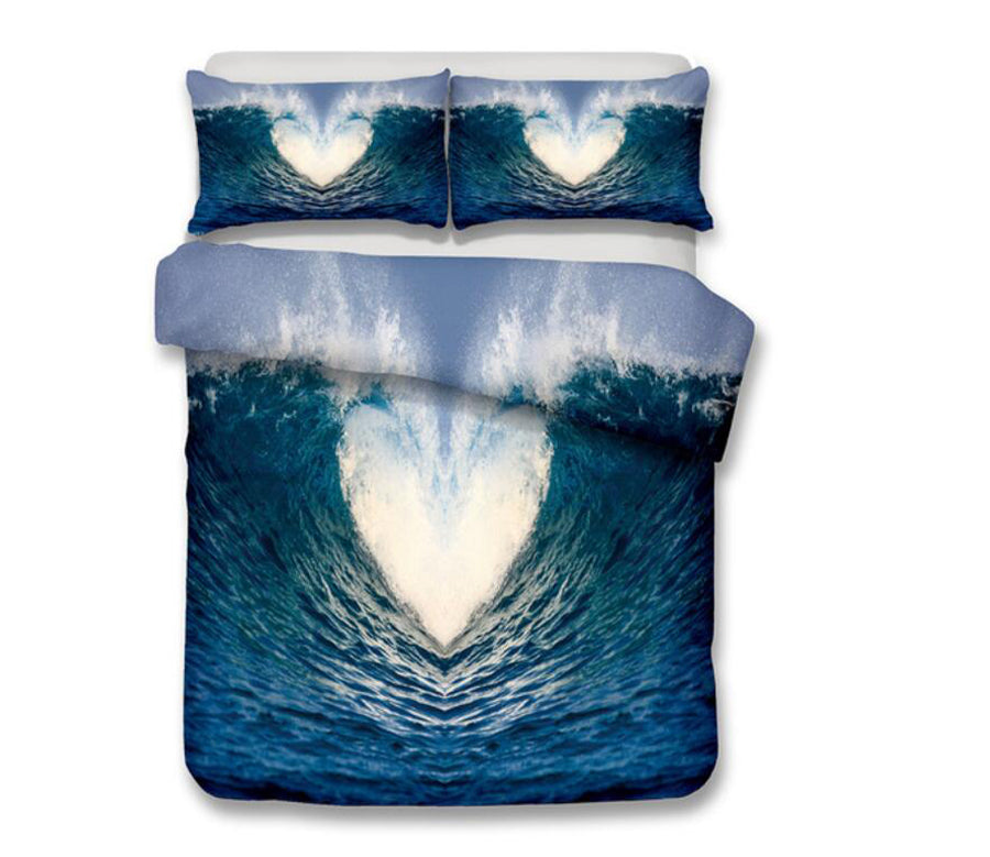 3D Love Waves 1023 Bed Pillowcases Quilt